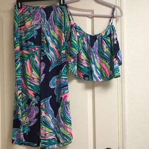 Lilly Pulitzer Palazzo Pants and cold shoulder top